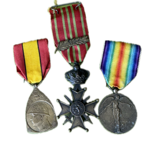 Original set of 3 medals 1914-1918 from a Belgian soldier