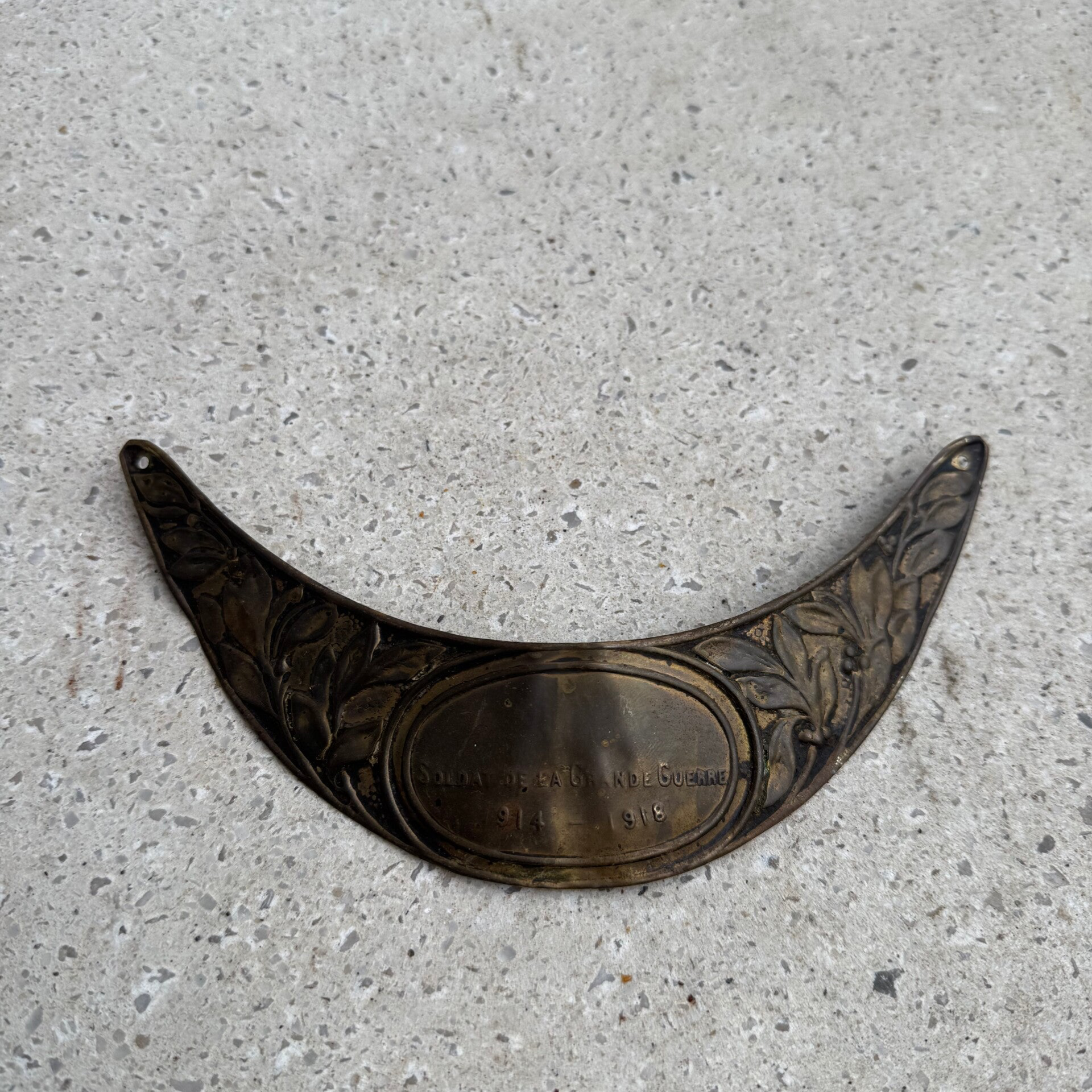 Wo1 Franse herdenkingsplaat 1914-1918