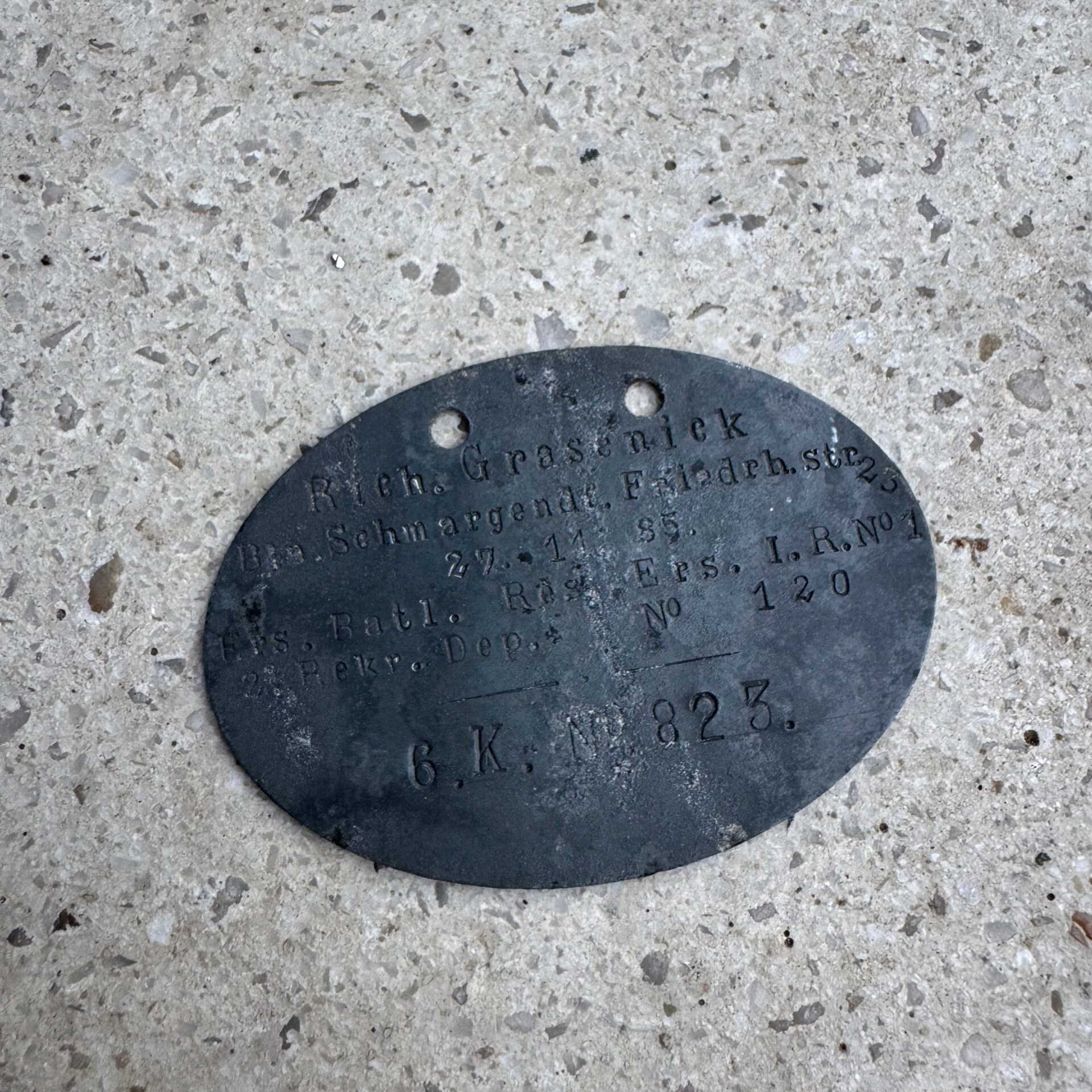 Wo1 Duitse naamplaatje