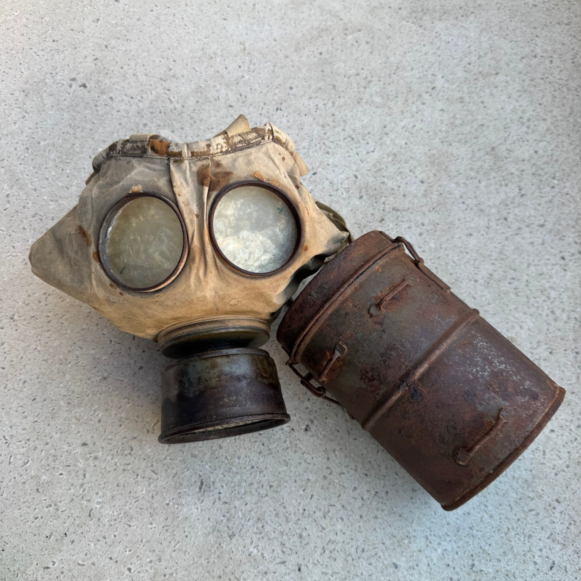 Wo1 zeldzaam Duits gummi gasmasker