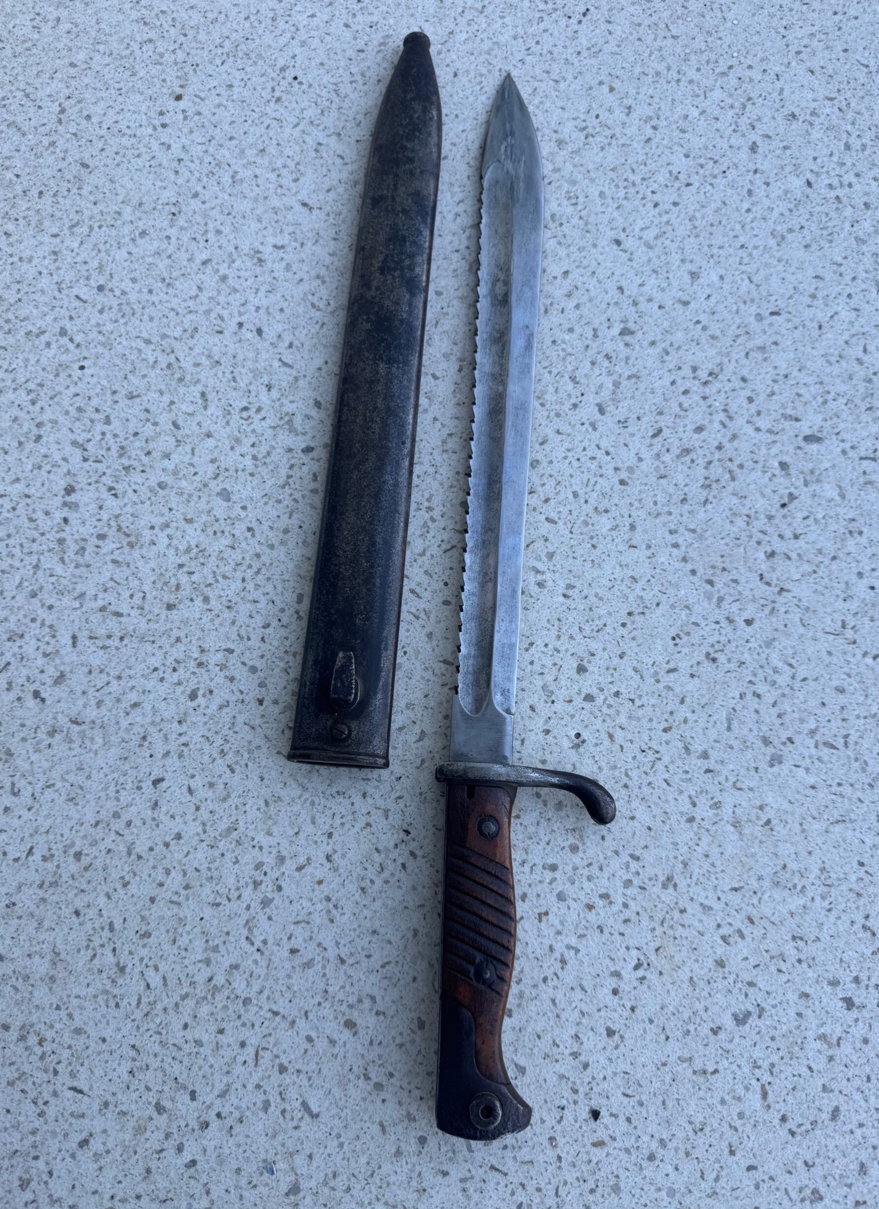 Wo1 Duitse butcher zaagtand bajonet 1917