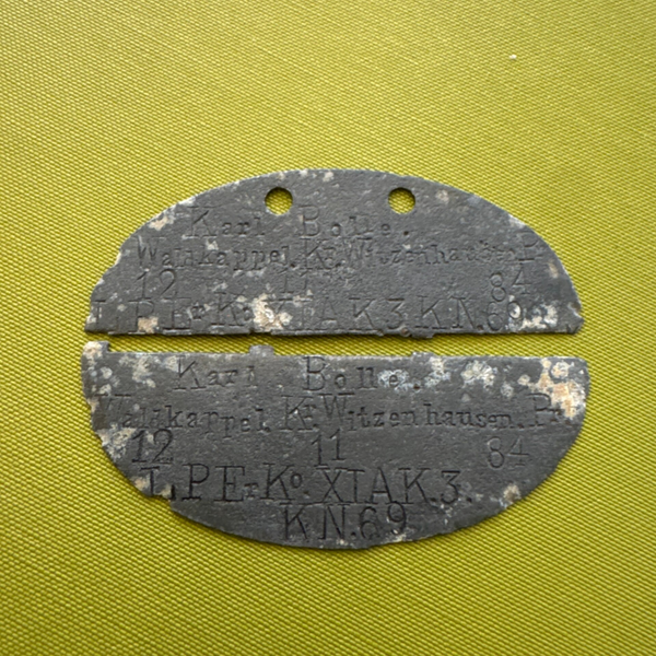 Wo1 Duits naamplaatje