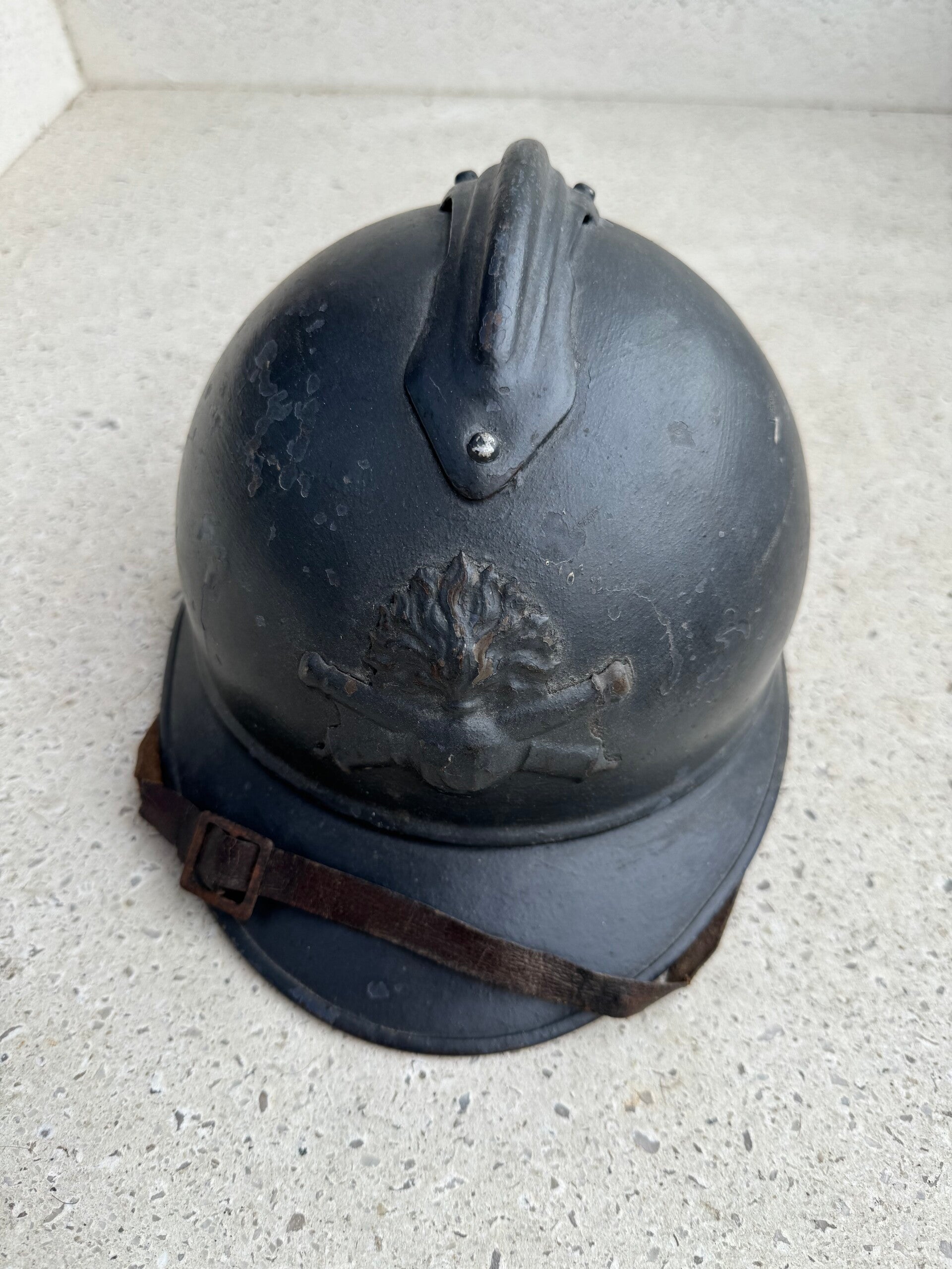 Wo1 Franse artillerie helm luitenant