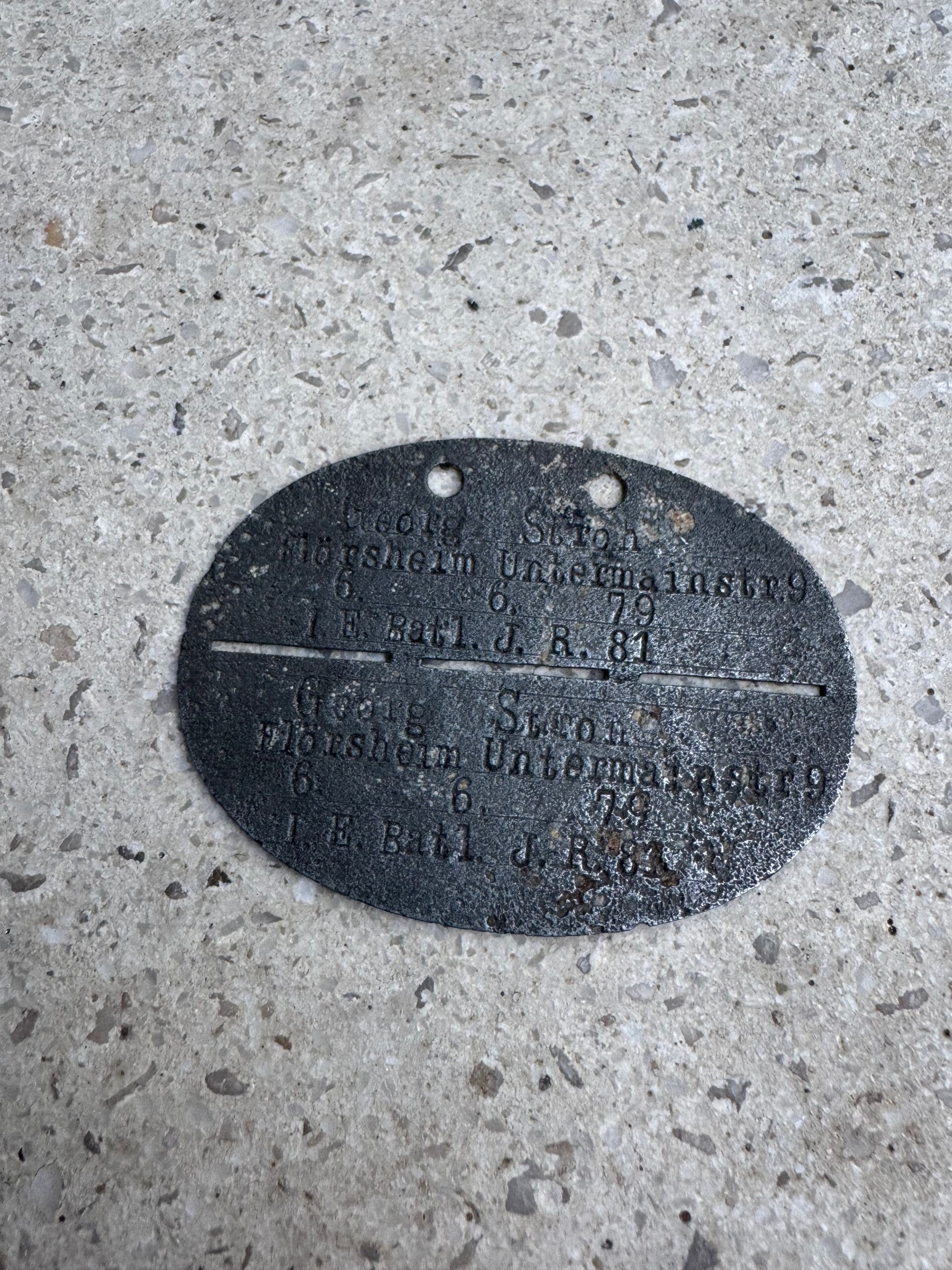 Wo1 Duits naamplaatje