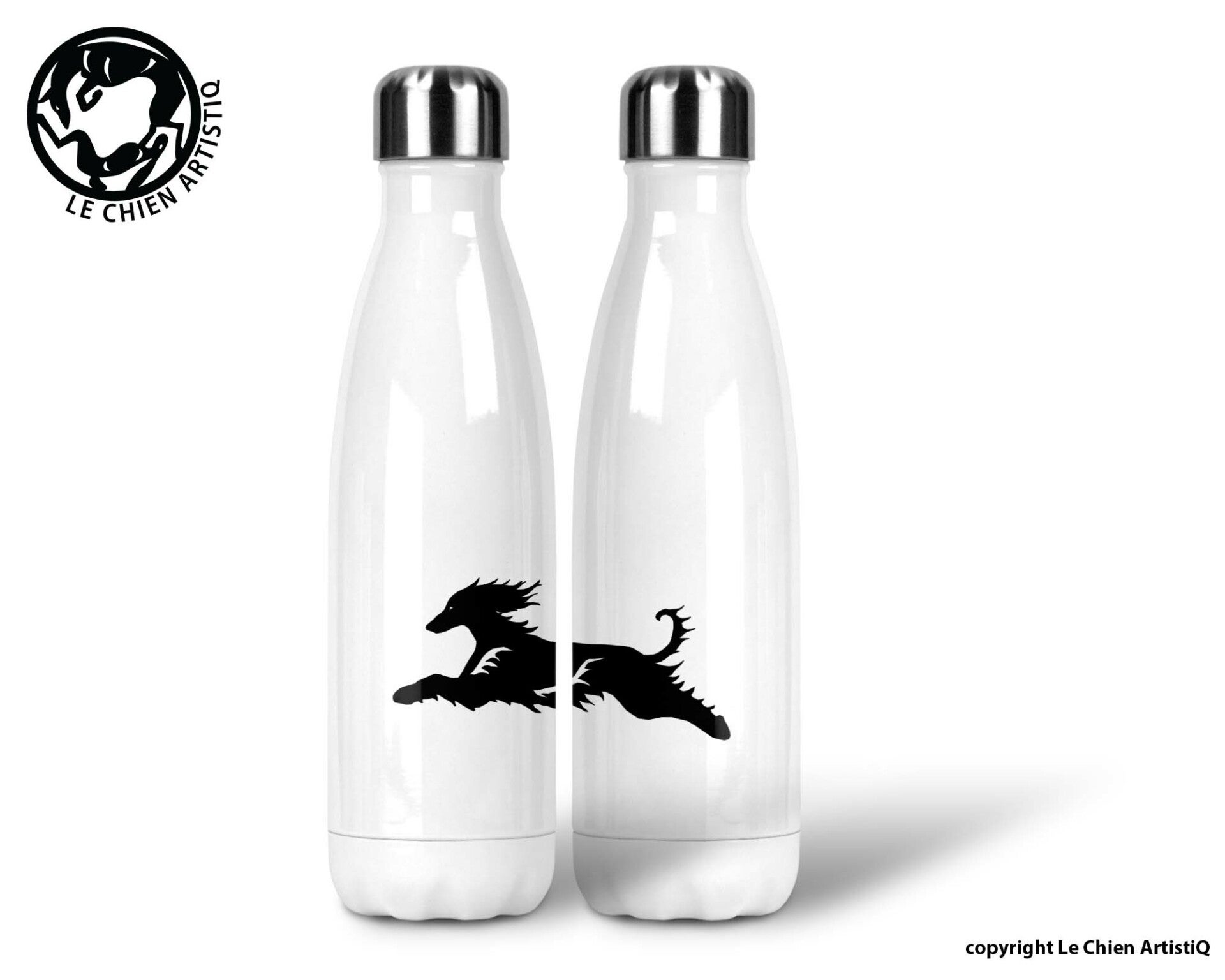 Afghaanse Windhond coursing ! silhouet ! thermosfles 500ml