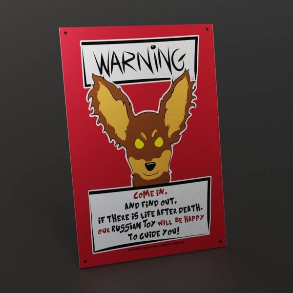 Russische Toy Terrier langharig !  waakbord  ! ANGRY DOGS !