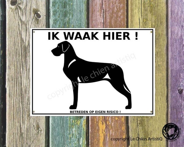 Duitse Dog ! silhouet ! waakbord ( ook in meervoud )