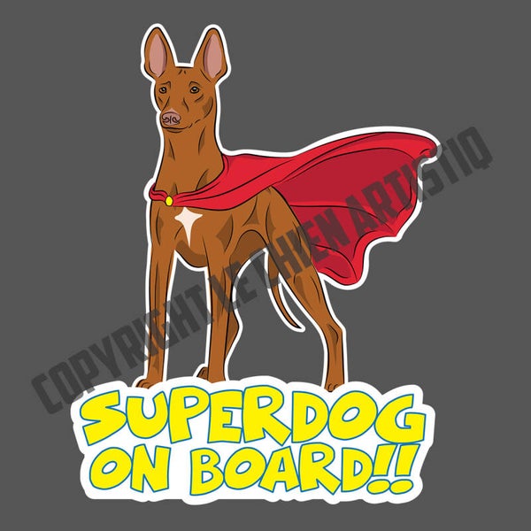 Cirneco Dell Etna SUPERDOG ON BOARD vinyl sticker!