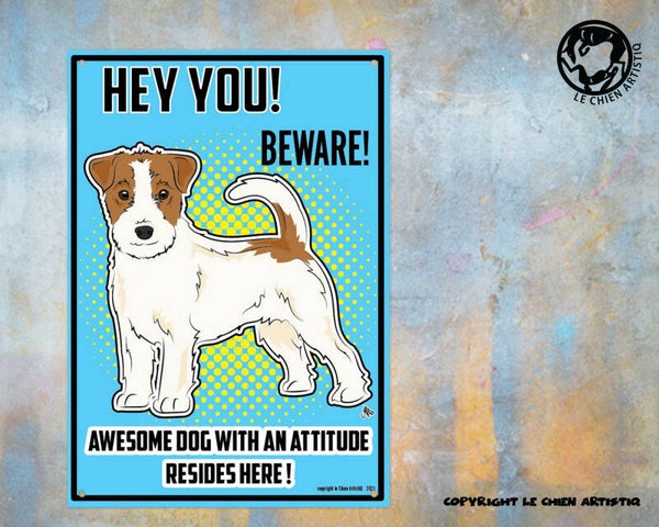 Jack Russell terrier ruwharig ! waakbord COMIC !