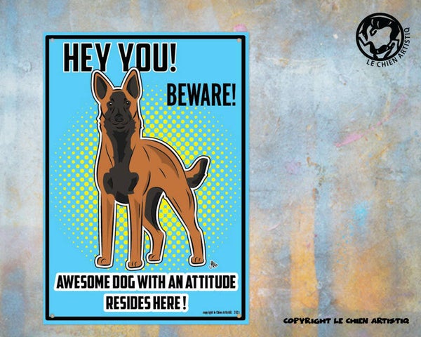 Mechelse Herdershond / Mechelaar ! waakbord COMIC !