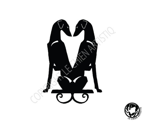 Azawakh ! zittend ! vinyl sticker