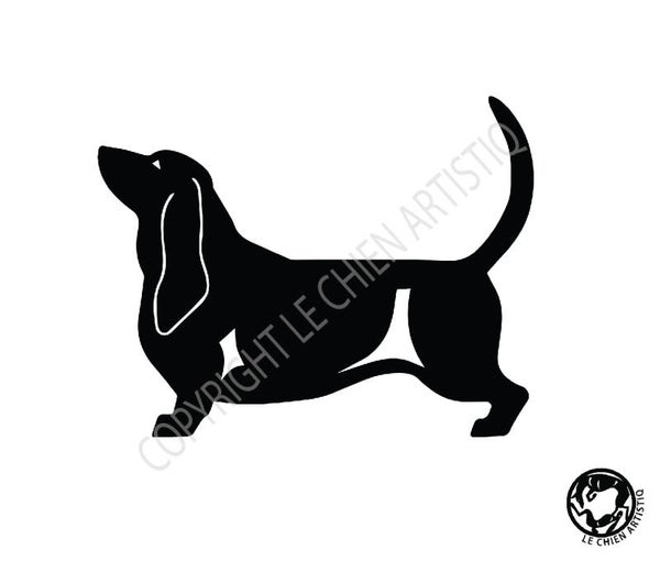 Bassethound ! vinyl sticker