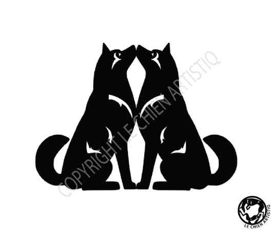 Alaskan Malamute ! zittend ! vinyl sticker