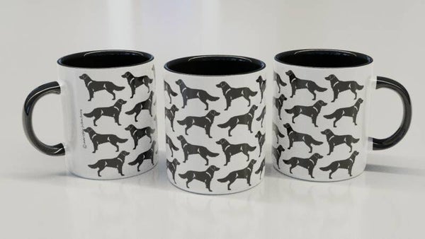 Drentsche Patrijshond patroon ! CLASSY wit / zwart beker