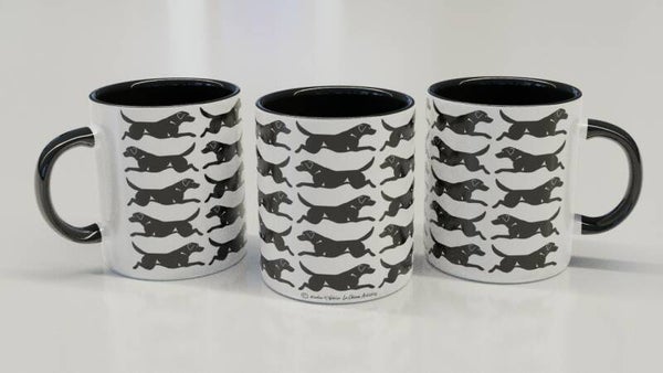 Labrador Retriever patroon ! CLASSY wit / zwart beker