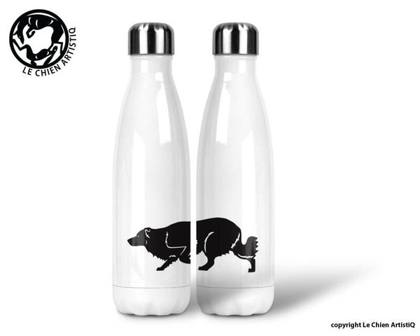 Border Collie ! silhouet ! thermosfles 500ml