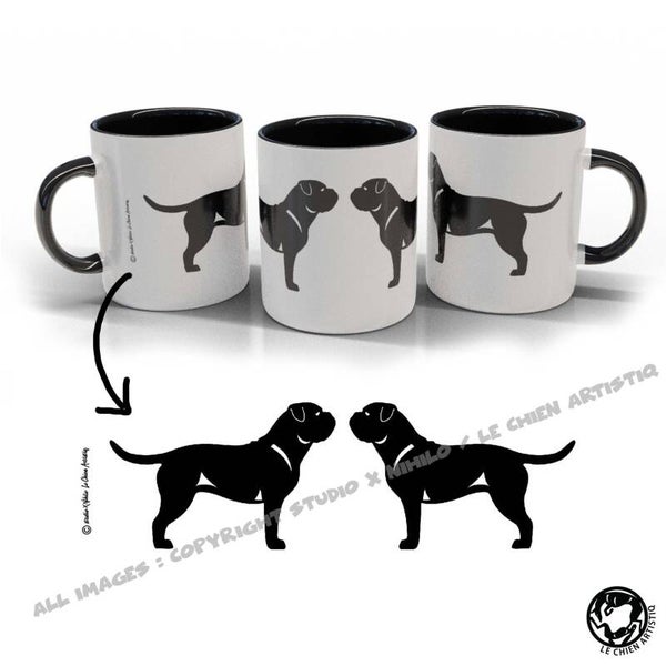 Old English Bulldog ! CLASSY wit / zwart beker