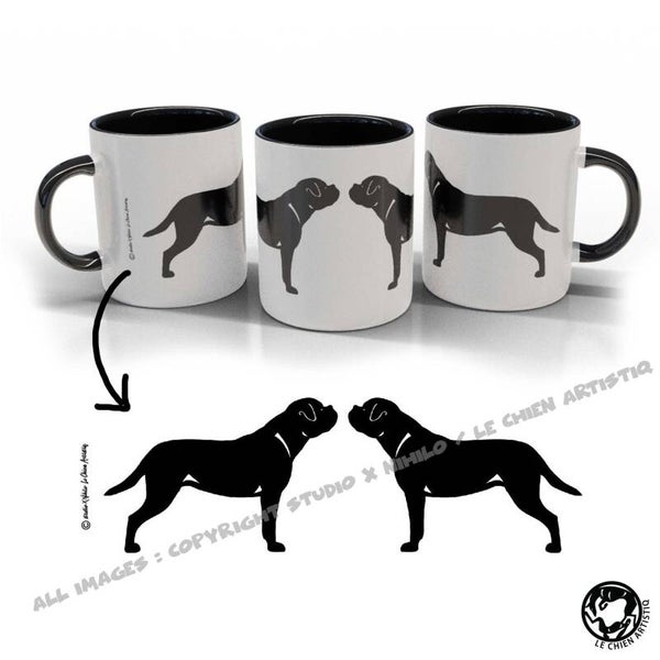 American Bulldog staand ! CLASSY wit / zwart beker