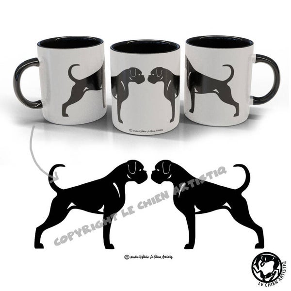 Boxer ! CLASSY wit / zwart beker