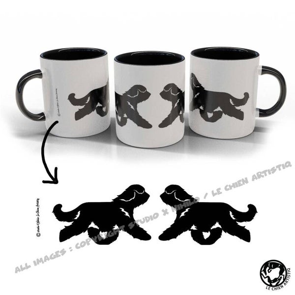 Briard staand ! CLASSY wit / zwart beker