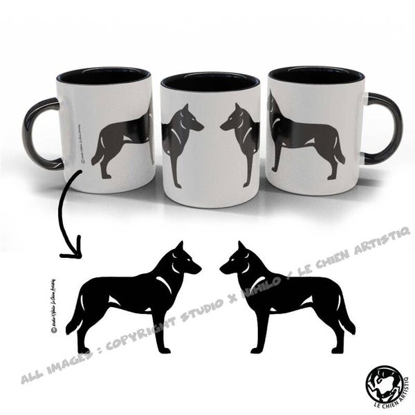 Tjechische Wolfhond ! CLASSY wit / zwart beker