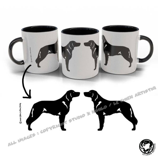 Weimaraner langharig ! CLASSY wit / zwart beker