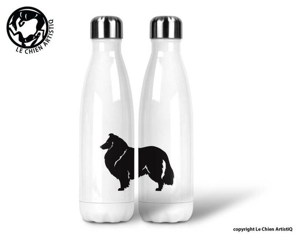Schotse Herdershond langharig / Collie ! silhouet ! thermosfles 500ml