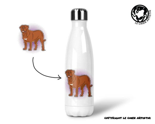Bordeaux Dog / Dogue Du Bordeaux ! COMIC ! thermosfles 500ml ( naam optie ! )