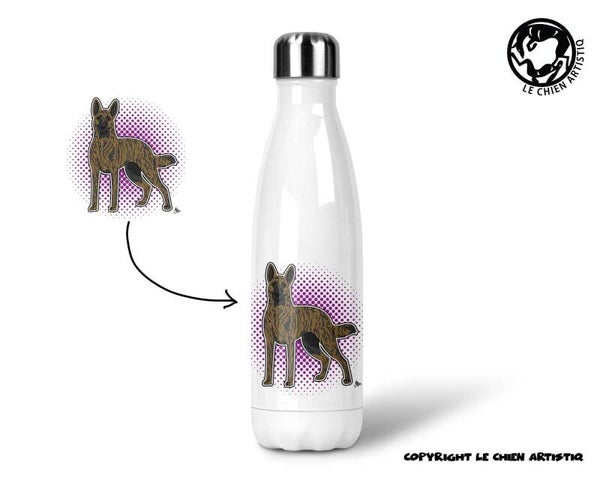 Hollandse Herdershond kortharig ! COMIC ! thermosfles 500ml ( naam optie ! )