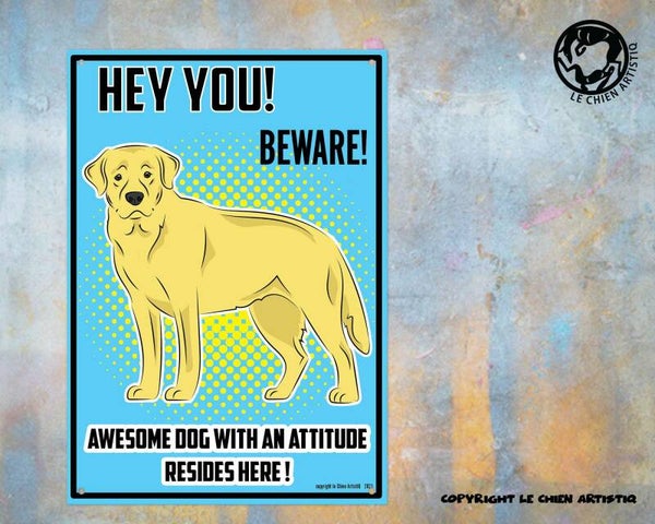 Labrador Retriever ! waakbord COMIC ! 4 kleurslagen !