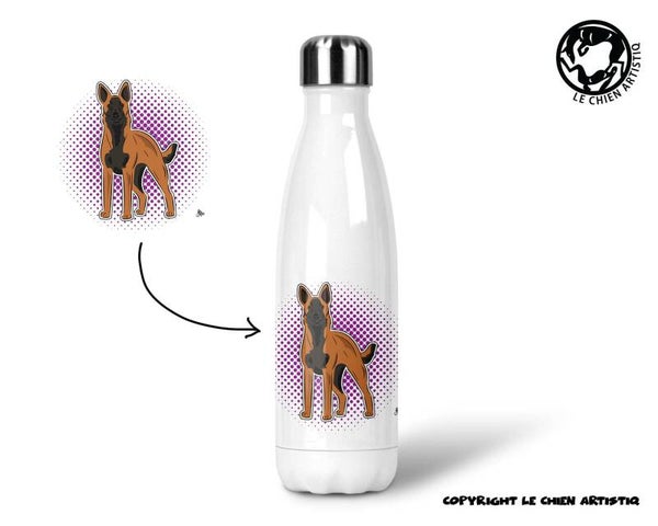 Mechelse Herdershond / mechelaar ! COMIC ! thermosfles 500ml ( naam optie ! )