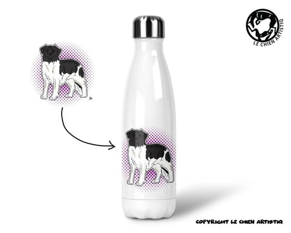 Friese Stabij / Stabyhoun ! COMIC ! thermosfles 500ml ( naam optie ! )