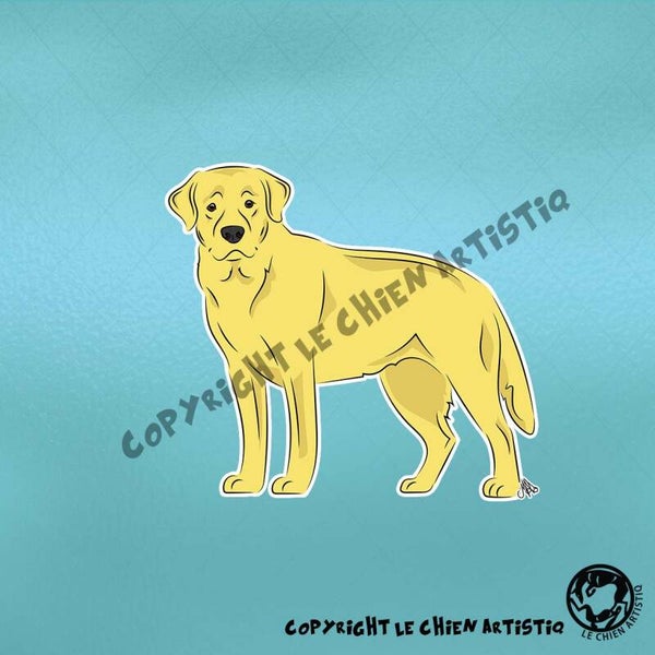 Labrador Retriever ! COMIC sticker ! 4 kleurslagen !