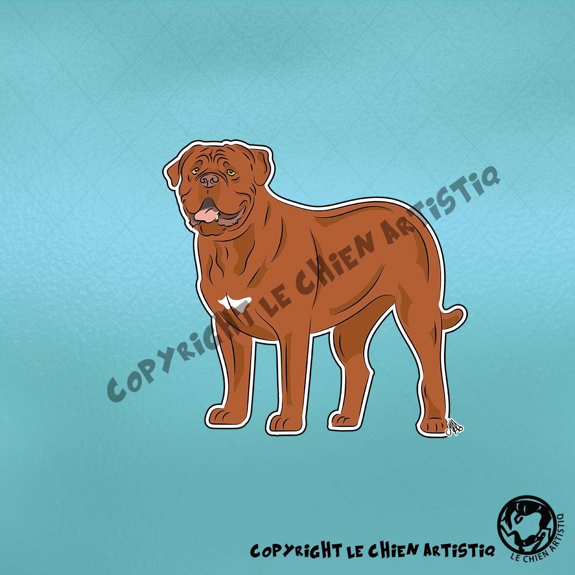 Bordeaux Dog / Dogue Du Bordeaux ! COMIC sticker !