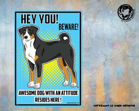 Appenzeller Sennenhond ! waakbord COMIC !