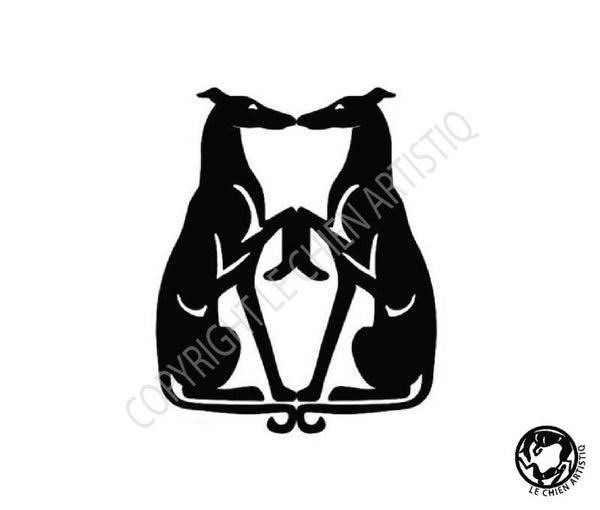 Galgo Espanol ! zittend ! vinyl sticker