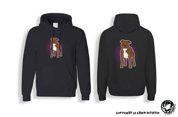 Staffordshire Bull Terrier ! Comic style Hoodie ! Drie kleurslagen !