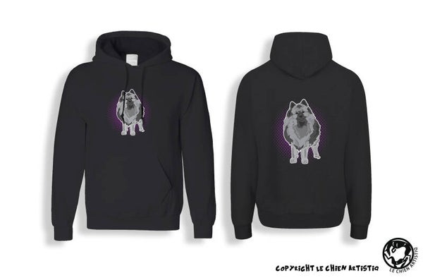 Grote Keeshond Wolfsgrijs ! Comic style Hoodie !