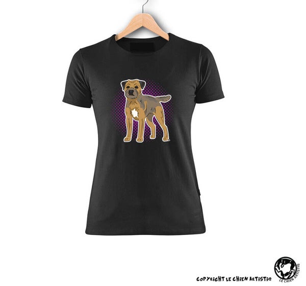 Border Terrier ! "Comic" T-shirt > Dames of Unisex model, DRIE kleurslagen!
