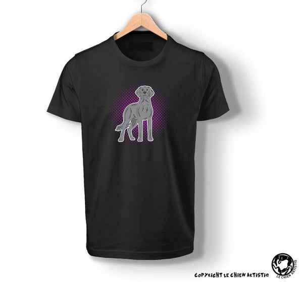 Weimaraner Langharig ! "Comic" T-shirt > Dames of Unisex model