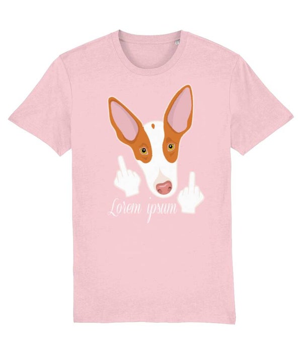 "LOREM IPSUM.... " T-shirt  Unisex model met JOUW HOND en tekst !