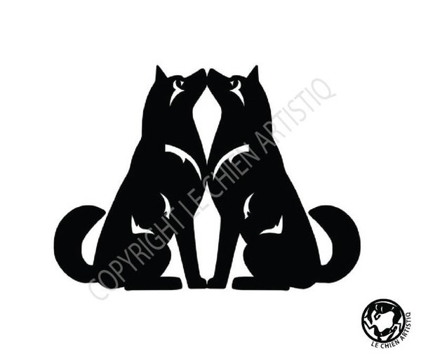 Alaskan Malamute ! zittend ! vinyl sticker