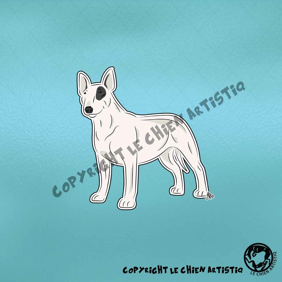 Bull Terrier ! COMIC sticker ! verschillende kleurslagen