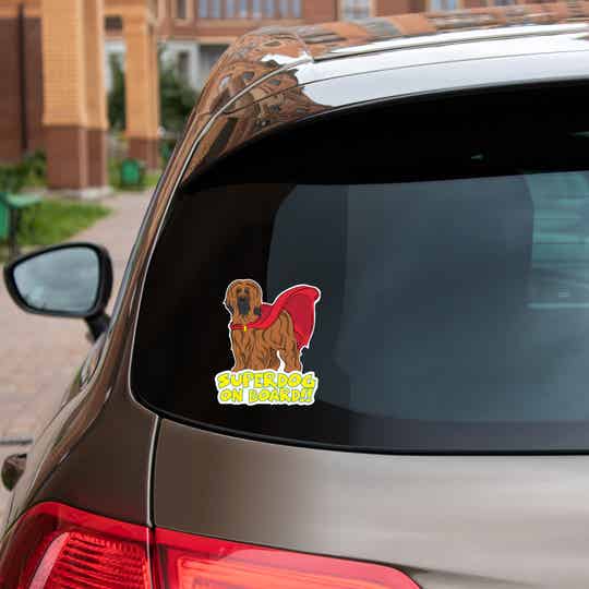 Briard SUPERDOG ON BOARD vinyl sticker! beide kleurslagen!