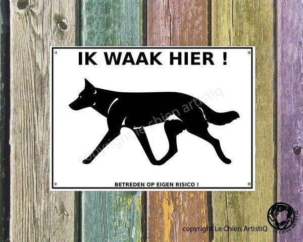 Saarloos Wolfhond ! silhouet ! waakbord ( ook in meervoud )