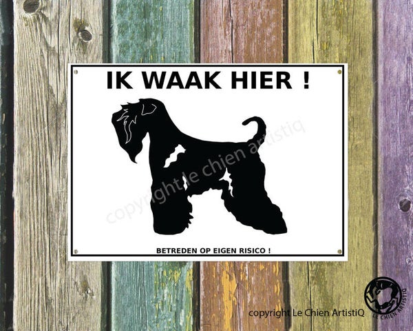 Soft Coated Wheaten Terrier ! silhouet ! waakbord ( ook in meervoud )