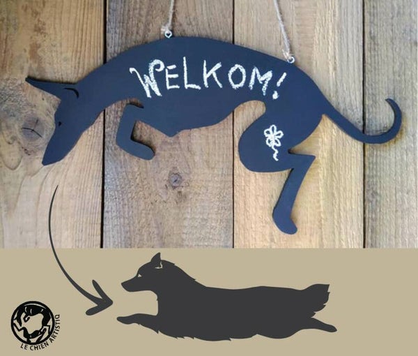 Sheltie / Shetland Sheepdog Springend ! Design Krijtbord! Agility