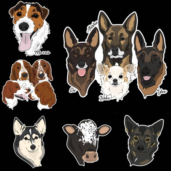 ! JOUW HOND ! DIGITAAL portret! of gedrukt op eigen merchandise !