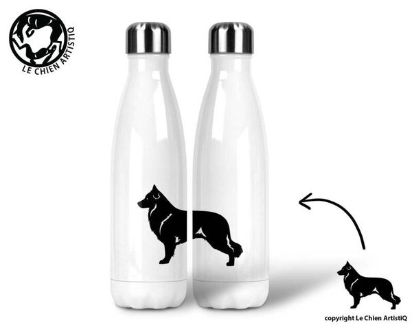 Witte Herdershond ! silhouet ! thermosfles 500ml