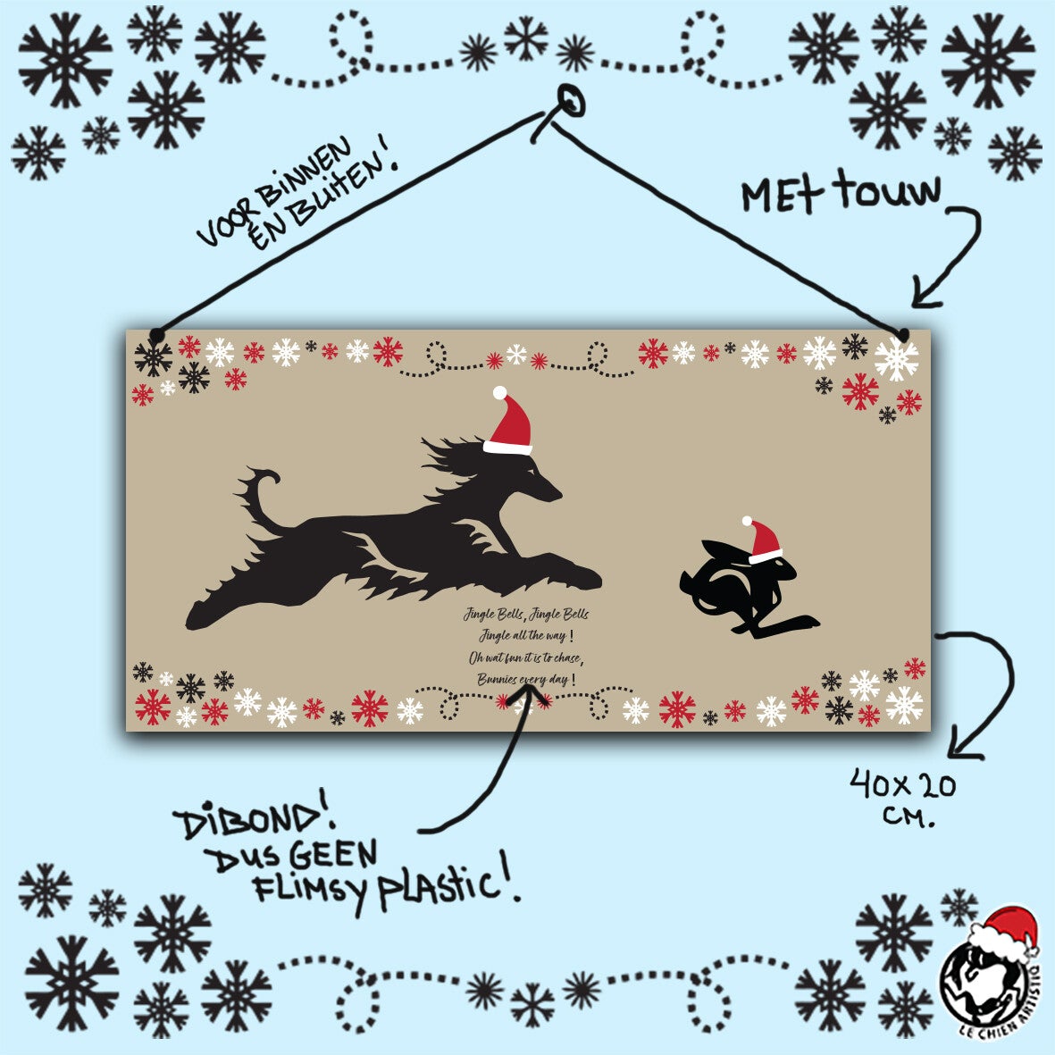 SILHOUET KERSTBORD van jouw favoriete ras / rassen